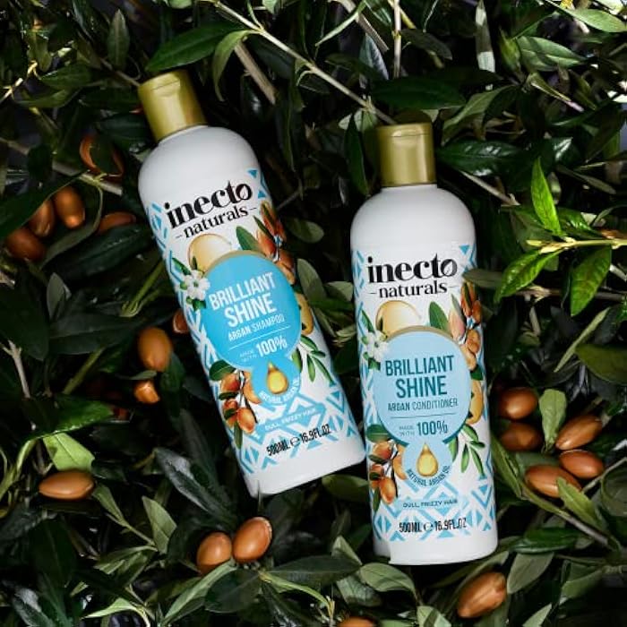 INECTO Natural Argan Shine Shampoo 500ml, Rich & Nourishing Pure Argan Oil for Beautiful Healthy Shine, for Dull Damaged Hair - Image 4